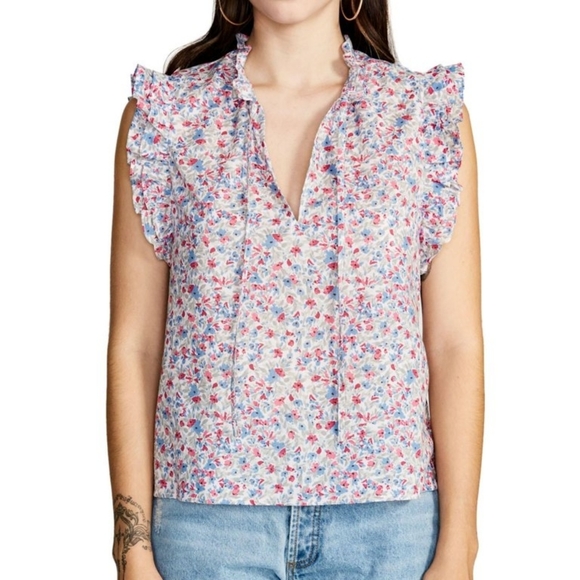 BB Dakota by Steve Madden Tops - BB Dakota Ladies Ruffled Cap Sleeve Floral Print Top Small NWT